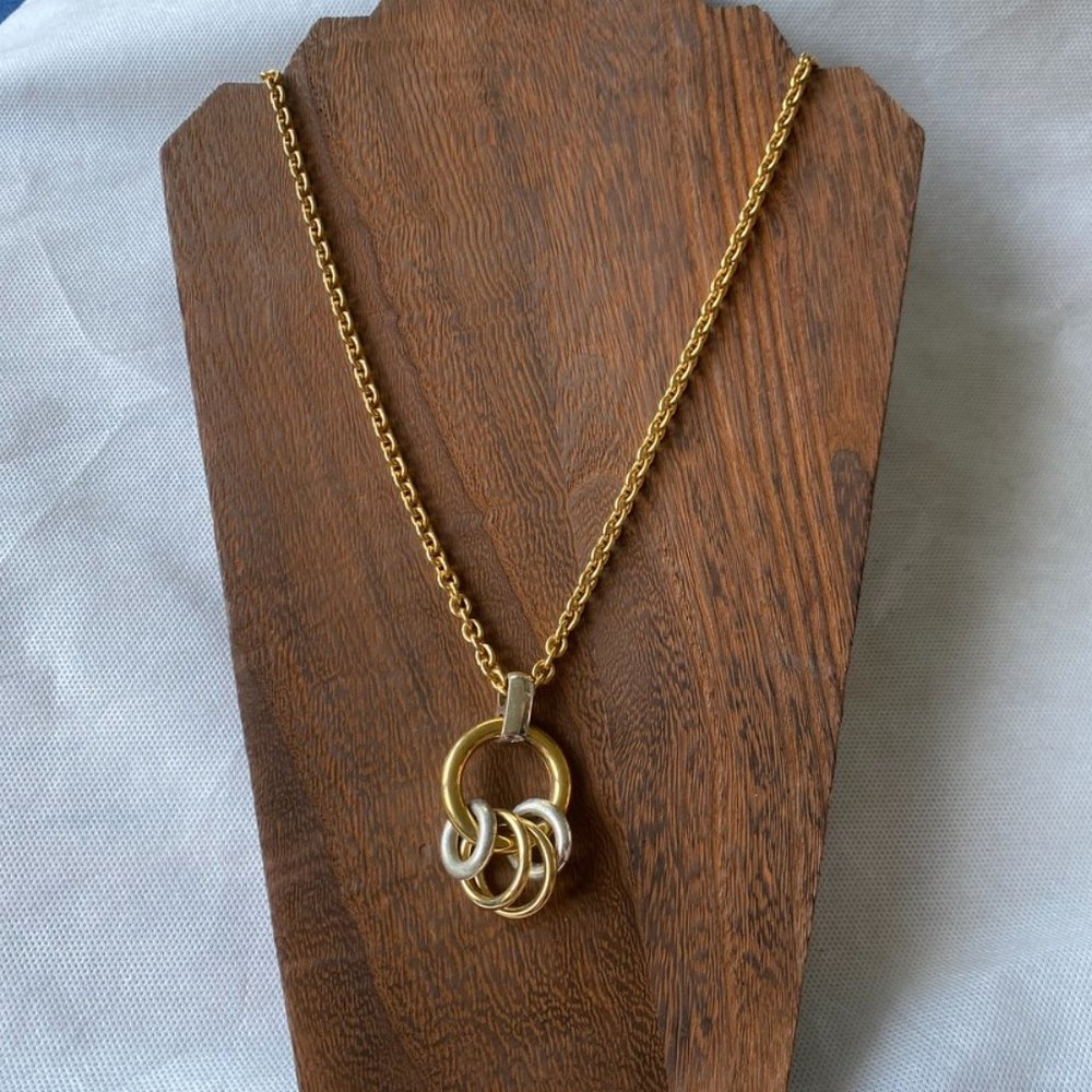 Vintage Liz Claiborne Lci Gold LONG Necklace - Picture 2 of 7